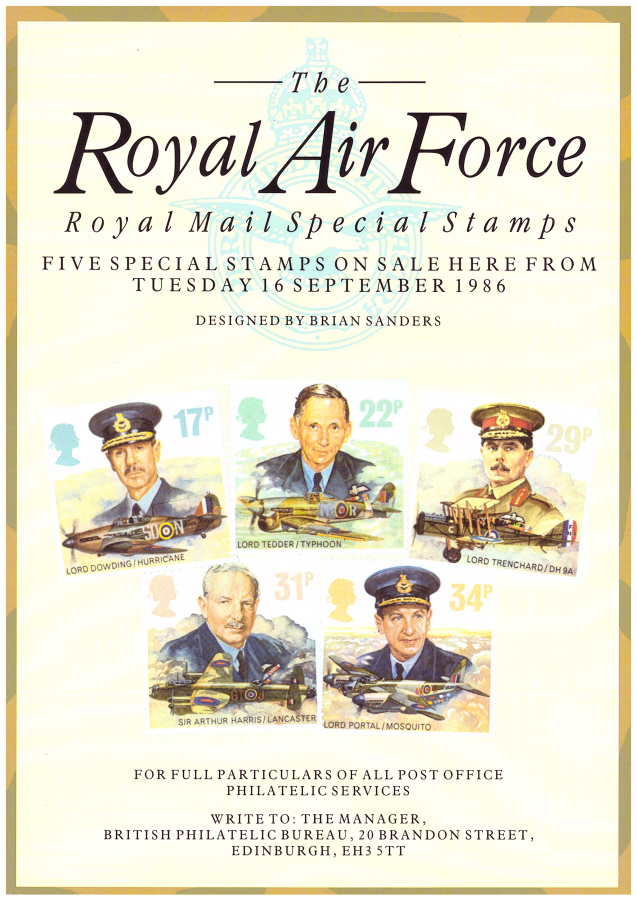 (image for) 1986 Royal Air Force Post Office A4 poster. PL(P) 3409 8/86 CG(E).